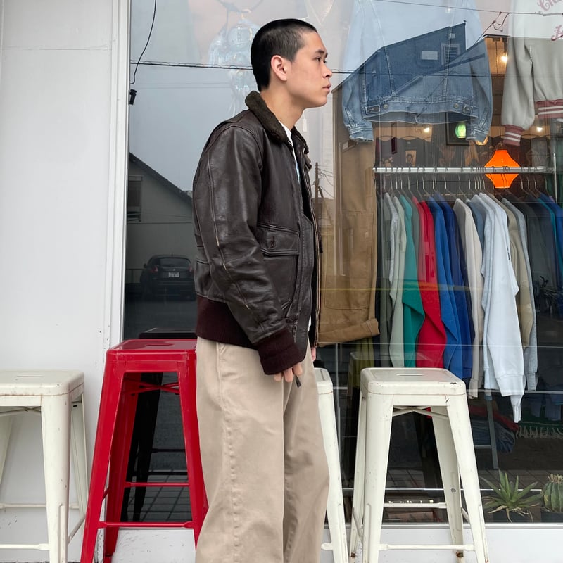 50s US NAVY G-1 Leather Flight Jacket 38 | cliq