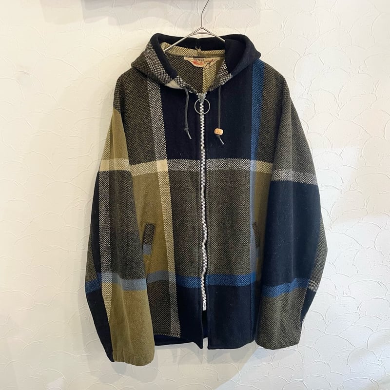 60s Peters Whaler Multi Color Hooded Zip up Kni