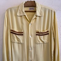 50s Brewster Reyon Open Collar Shirt 15 1/2 M