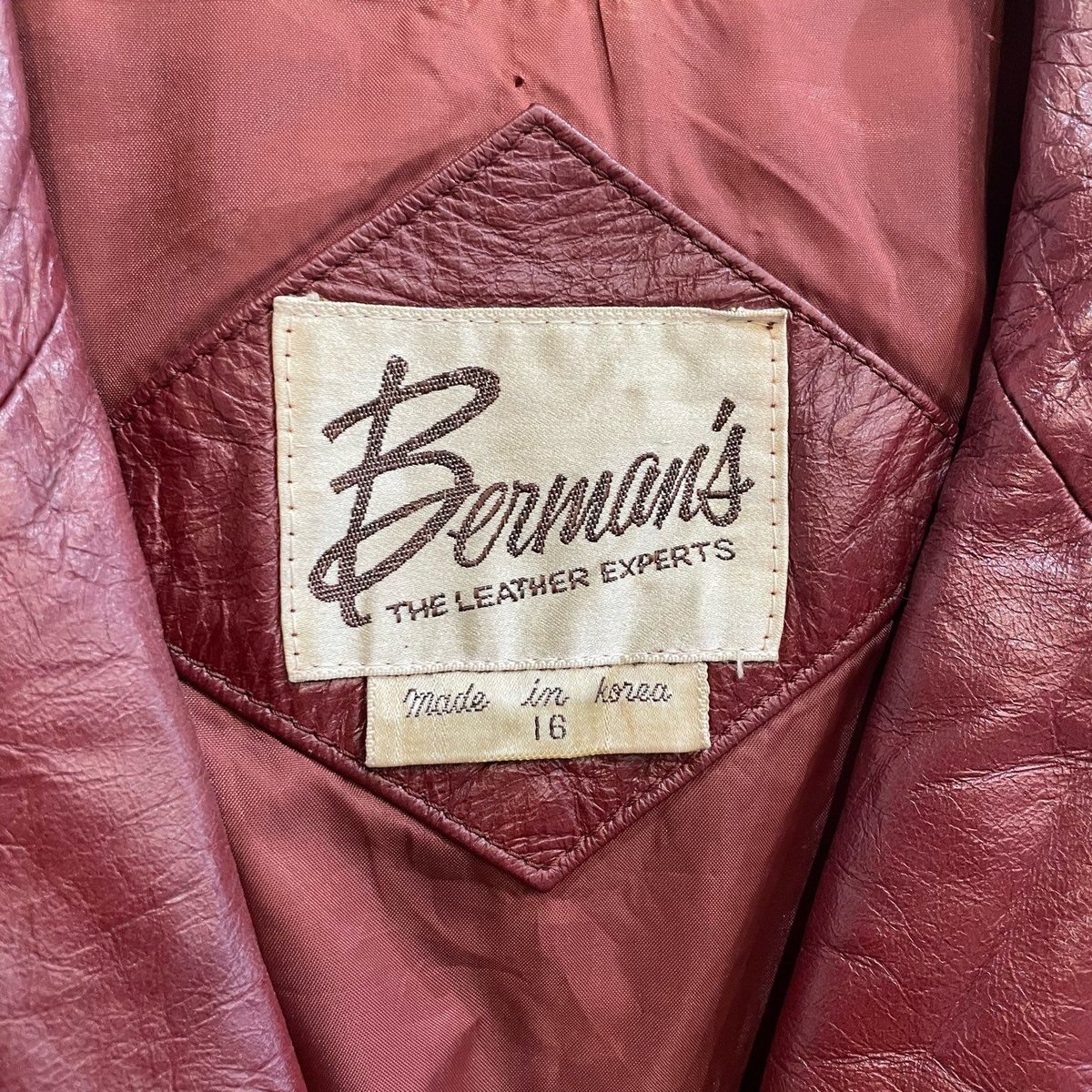 Berman’s leather jacket 本革 M 70〜80's 70s~ Berman's Leather Jacket 16 | clique vintag