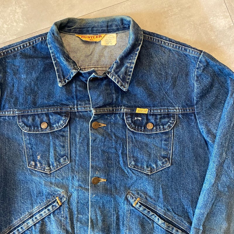 70s~ RUSTLER Denim Jacket XL | clique vintage&u