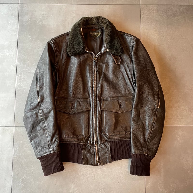 50s US NAVY G-1 Leather Flight Jacket 38 | cliq