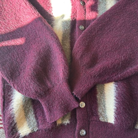 60s Rob Scot Stripe mohair cardigan M