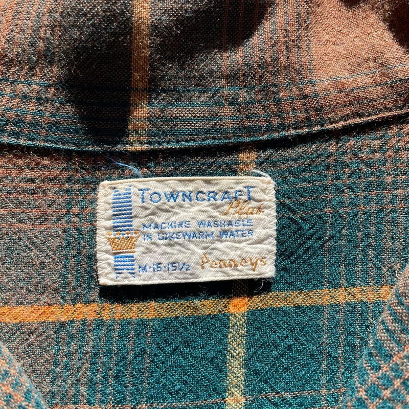 60s Penneys Towncraft Ombre Checked Open Collar