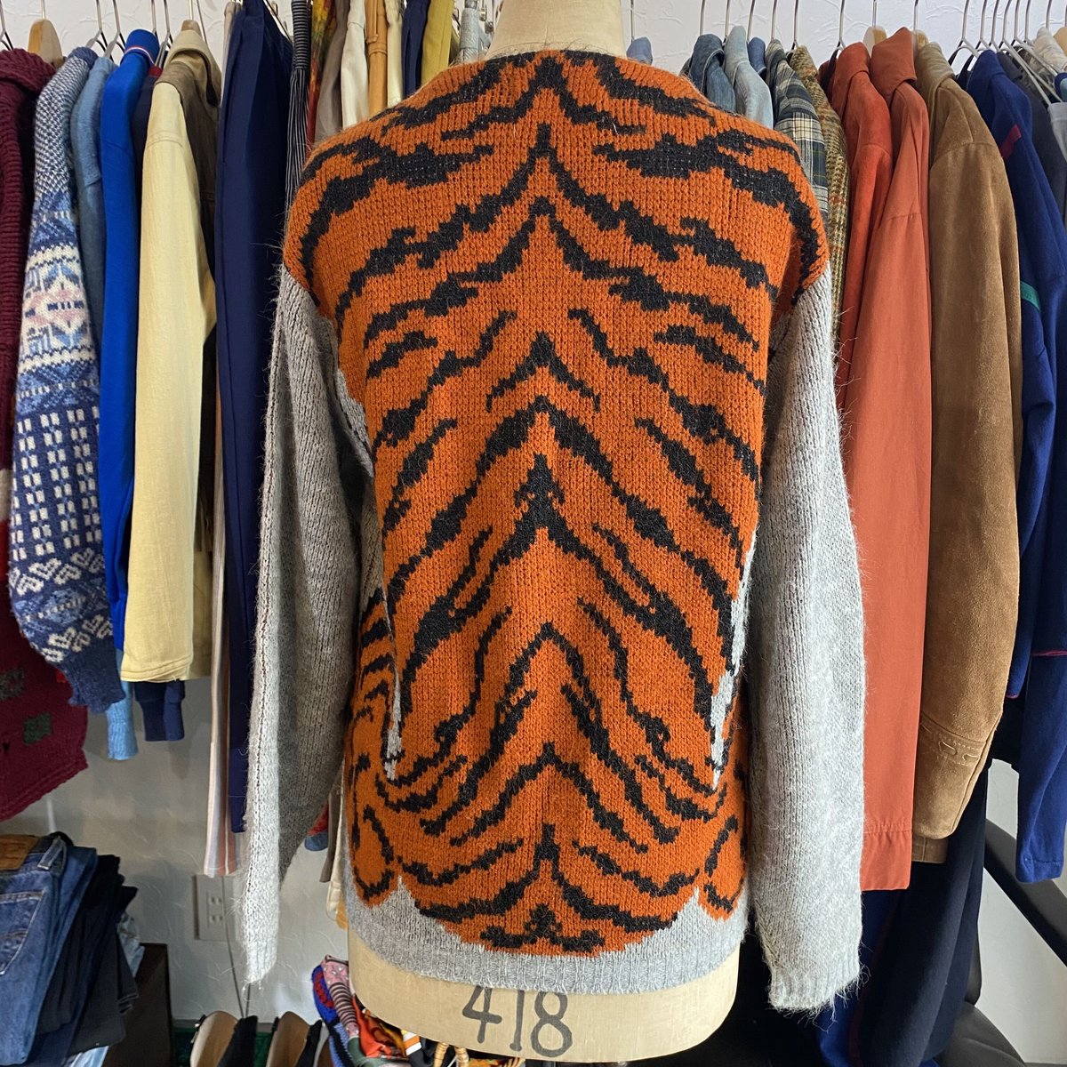 60s Jantzen Tiger Design Wool Knit M