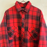 90s Dickies Padded Flannel Shirt M Red×Black
