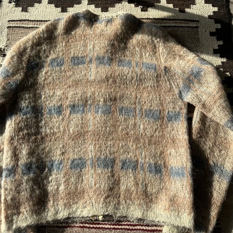 60s Zip up mohair sweater