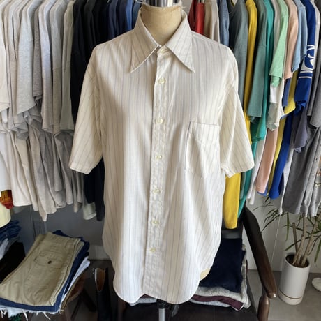 70s JCPenney Stripe Design Shirt s/s 15 1/2