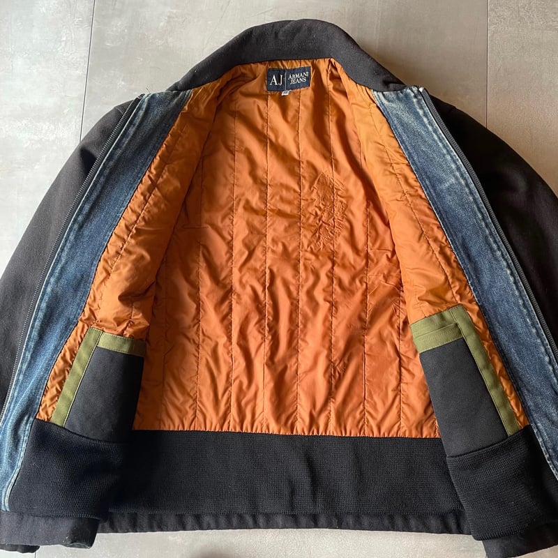 90s Armani Jeans Wool Zip up Jacket 52 made in