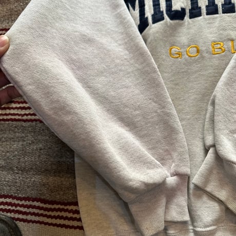 90s Russell Athletic "MICHIGAN GO BLUE" M Made in Usa グレー