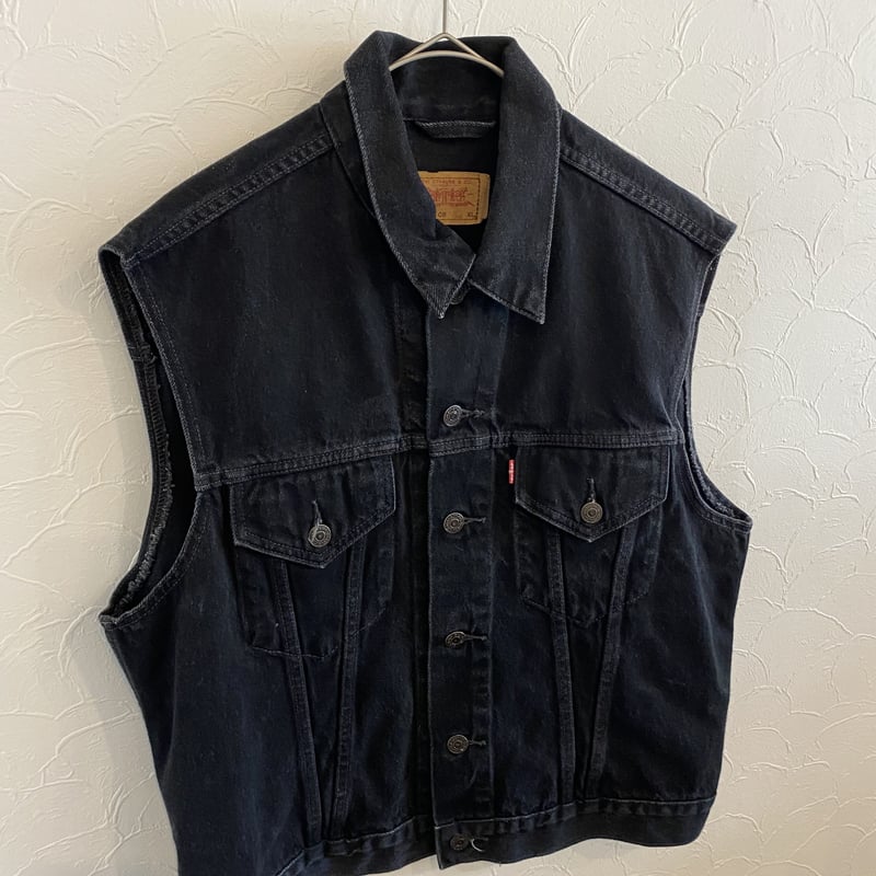 Levi's 70401 08 デニムベスト イタリア製 ユーロ ブラック 90s ユーロリーバイス 70401 08 デニムベスト M イタリア製
