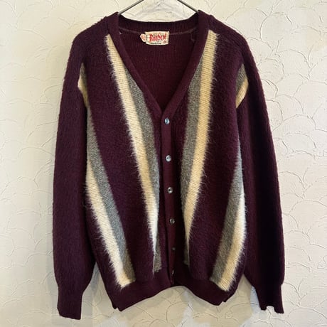 60s Rob Scot Stripe mohair cardigan M