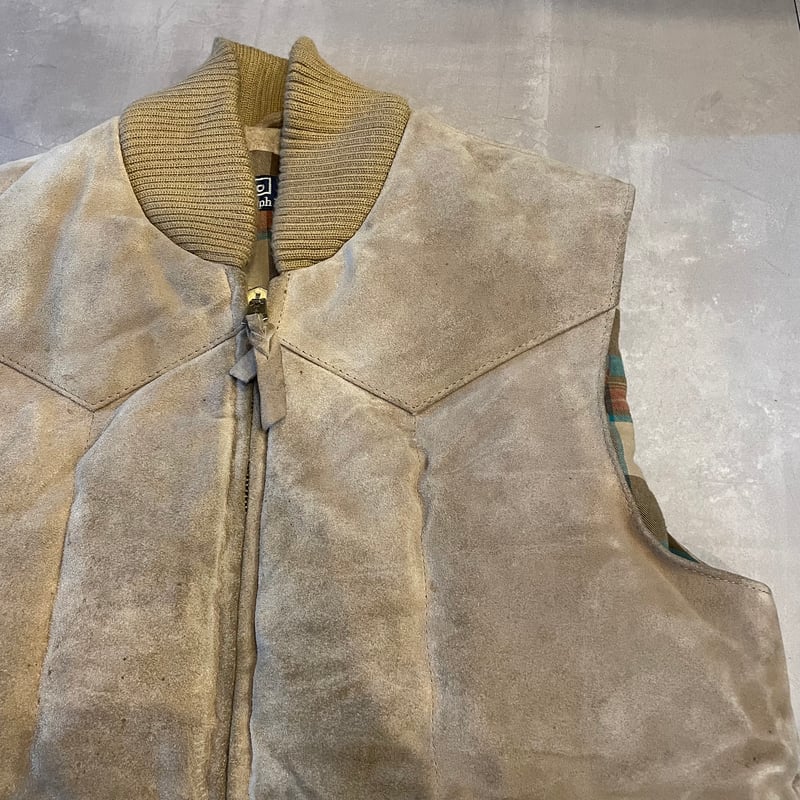 90s~ Polo by Ralph Lauren Suede Batting Vest M 