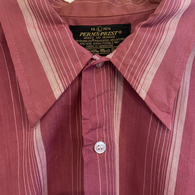 70s Sears Perma-Prest Opencolor Shirt L16 1/2 P...