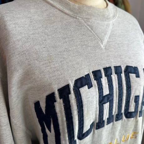 90s Russell Athletic "MICHIGAN GO BLUE" M Made in Usa グレー