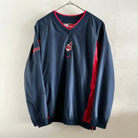 00s NIKE TEAM Center Swoosh Cleveland Indians V Neck Pullover L