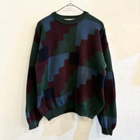 PERRY ELLIS Multi Color Design Cotton Knit S
