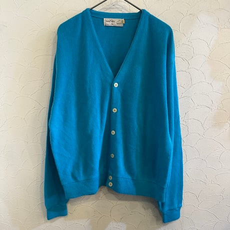 80s SANSABELT Acrylic Cardigan Lightblue XL USA