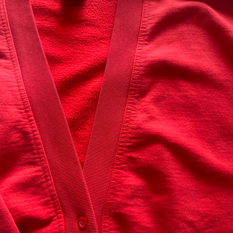 90s  Cotton Sweat Cardigan S Red