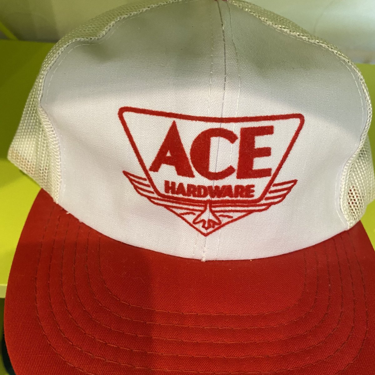 80s90s ACE HARD WARE メッシュスナップバックCap Red White