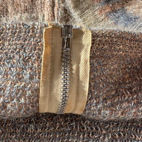 60s Zip up mohair sweater