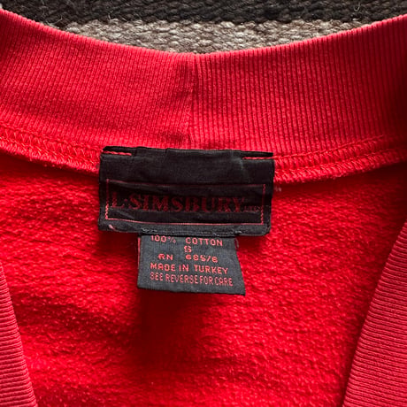 90s  Cotton Sweat Cardigan S Red
