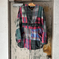 90s Reversible patchwork Flannel Anorak Parker M