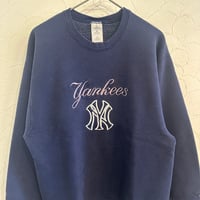 90s New york yankees sweat L ネイビー