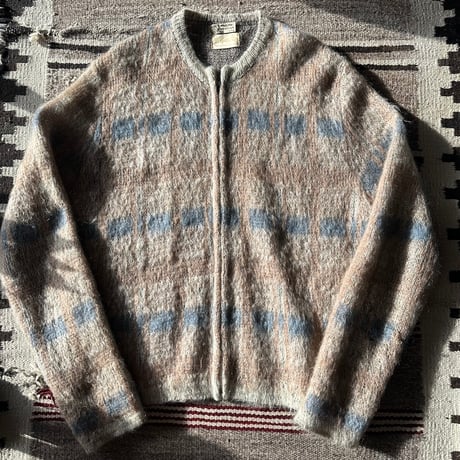 60s Zip up mohair sweater