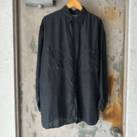 90s ROBERT STOCK Silk Shirt M ブラック