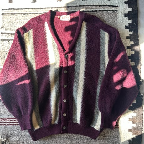 60s Rob Scot Stripe mohair cardigan M