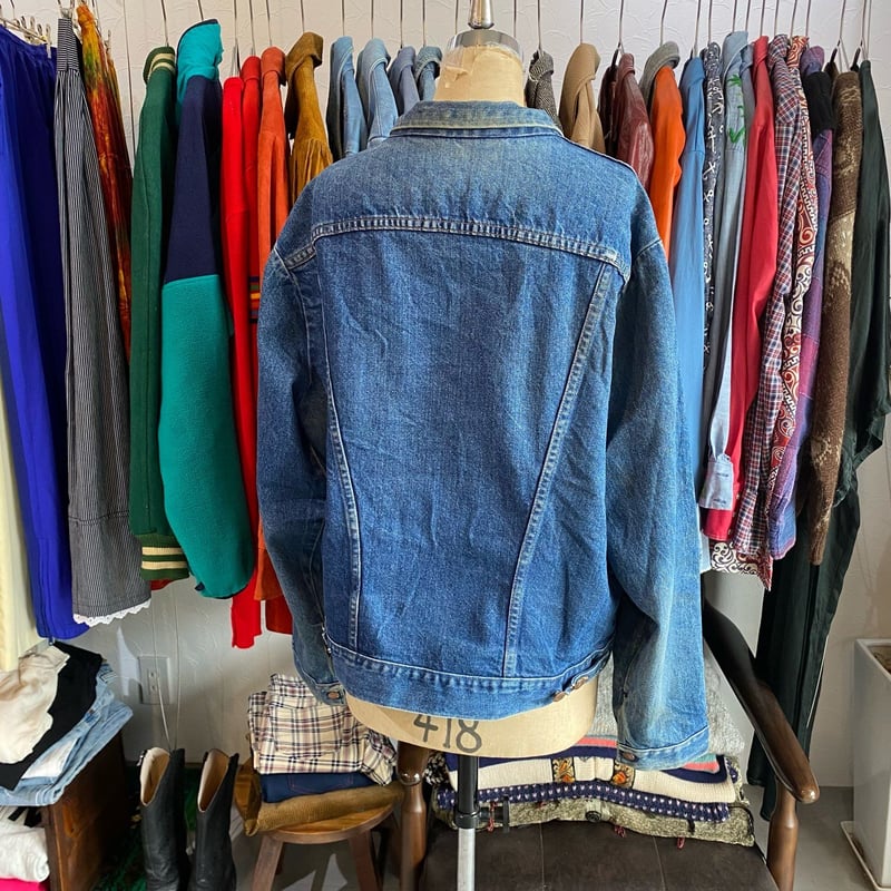 70s~ RUSTLER Denim Jacket XL | clique vintage&u