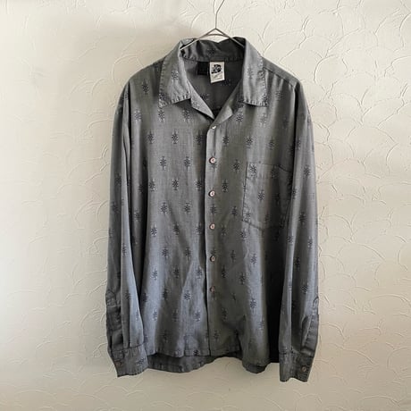 70s~ KENNINGTON Patterned Rayon Open collar Shirt