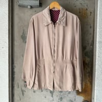 50s Gabardine Jacket Rayon スモークピンクPolcadot crown