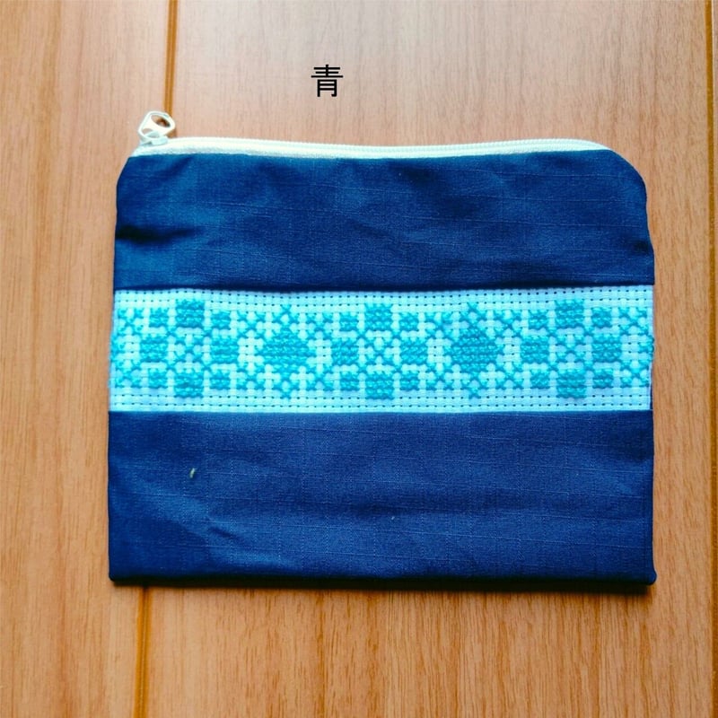 クロスステッチポーチ（幾何学模様A） | handmadebian's STORE