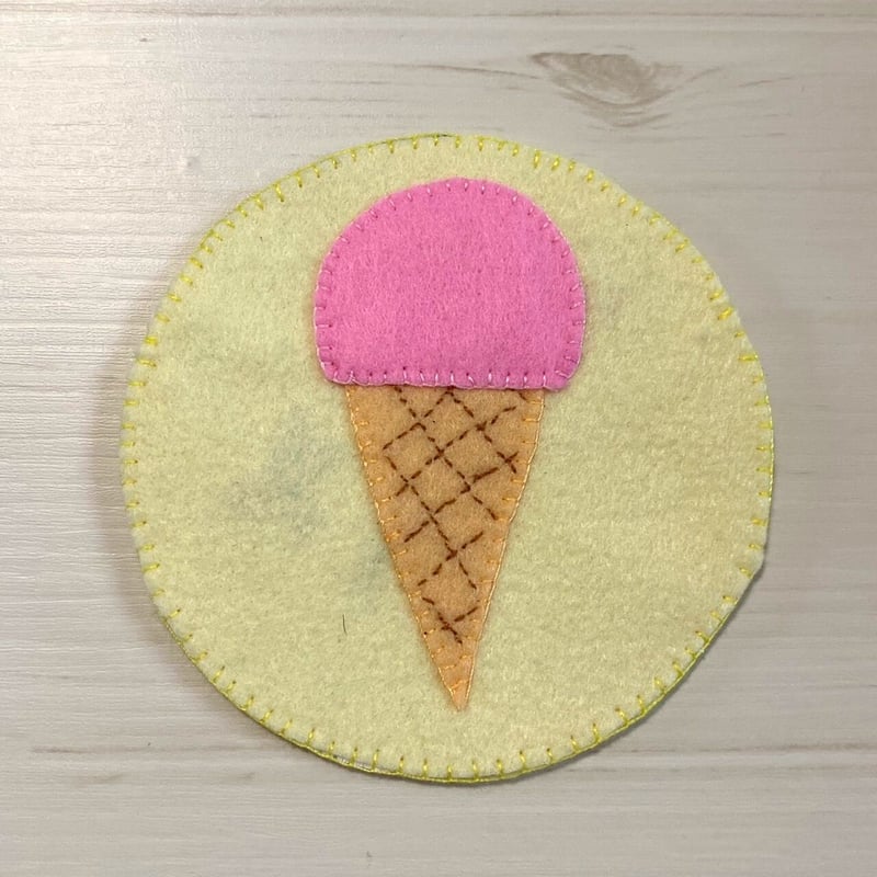 にぎって遊べる カタカナワッペン（アイス） | handmadebian's STORE