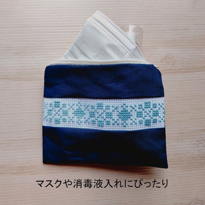 クロスステッチポーチ（幾何学模様A） | handmadebian's STORE