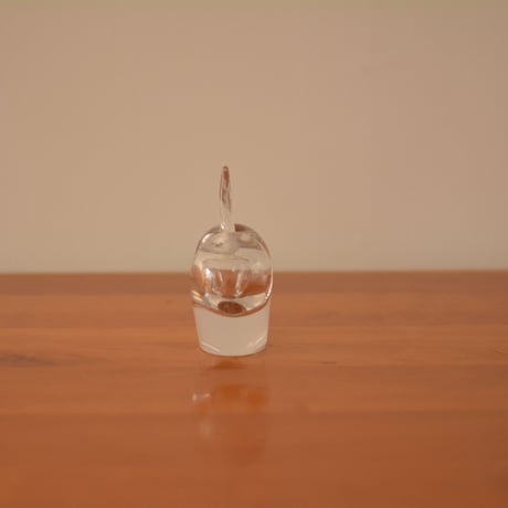 Crystal apple perfume bottle with stopper / Kosta Boda (1960)
