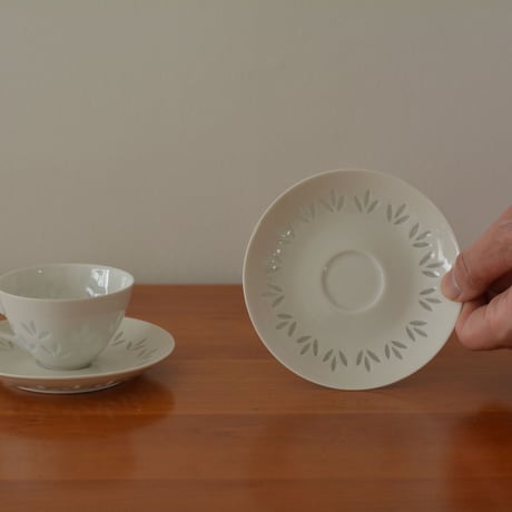 ARABIA “Rice・porcelain”cup＆saucer / Friedl Holzer Kjellberg1950-1974