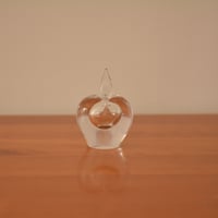 Crystal apple perfume bottle with stopper / Kosta Boda (1960)