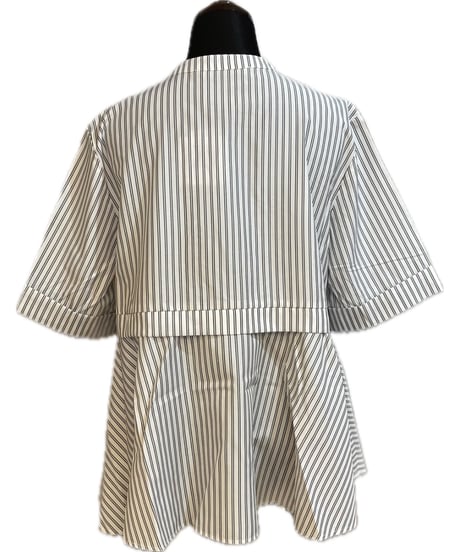 (TORRAZZO DONNA)ハシゴレースストライプシャツ/6267-380