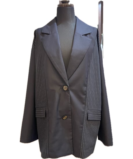 (Palm riche)ストライプブロッキングオーバージャケット/32709T-2(¥16500)