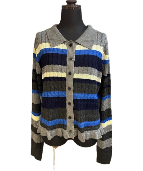 (Palm Riche)マルチボーダーポロニット/32726T-2(¥8690)