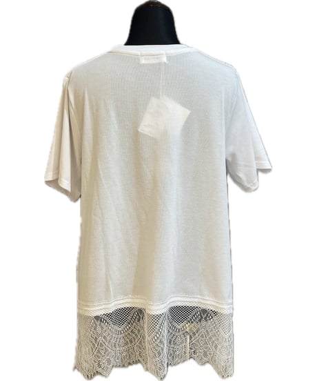 (ROSIEE)裾レース半袖Tシャツ/R830311
