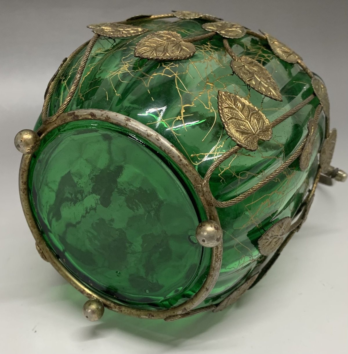 オルゴール付 緑色のキャンディーポット | kodougu-tonbo