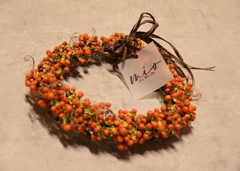 ツルウメモドキリースD 再販】ツルウメモドキのリース | mio Dry Flower Shop