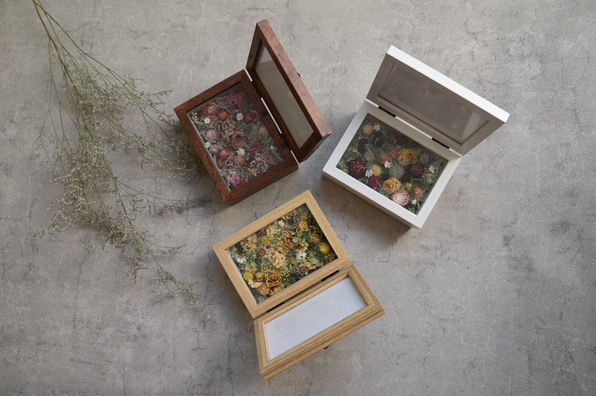 木製フォトフレーム　フラワーアレンジ　フラワーボックス フォトフレーム フラワーボックス White | mio Dry Flower Shop