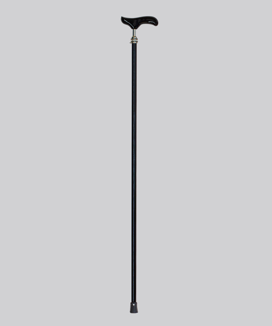 Long-01【ブラック】一本杖(ストレートステッキ) 長さ95cm カット可