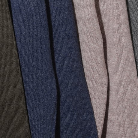 カシミヤ100％メンズ　成型編みカーディガン