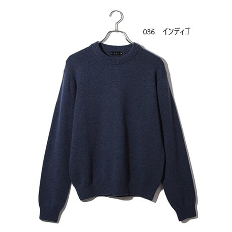 カシミヤ100％メンズ　成型編みクルーネック